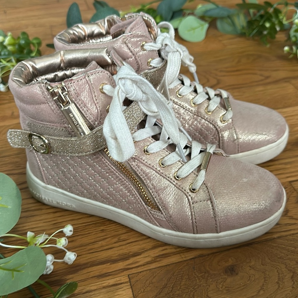 Michael Kors Ivy Rio Rose Gold sparkly sneakers - worn
